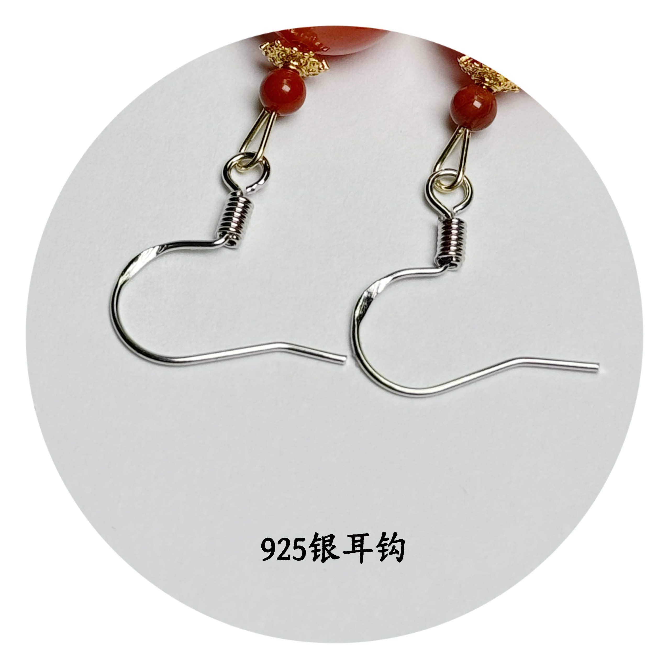 Серьги 天然南红玛瑙耳坠搭配绿松石珍珠925银钩耳坠耳饰原创手工送女友 Hua Yuxuan