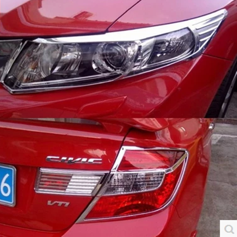 12-15 Civic headlight cover tail light frame nine generations of Civic headlight decorative frame rear headlight cover modified bright strip