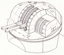 1 700 89 type 127mm high-angle gun A1 type modified to three 6-seat Yamato class (without barrel)
