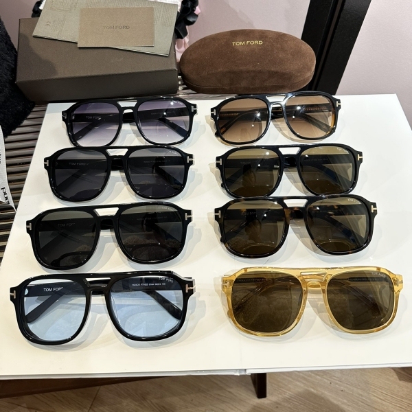 Tom Ford Unisex New Double-Beam Black Large Frame Acetate Driving Sunshade Sunglasses Ft1022