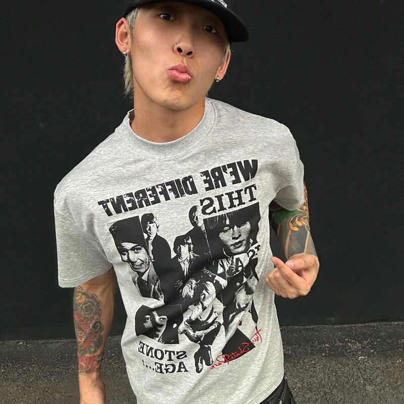 Skatepark American Retro Rock Band Character Print Short-Sleeved T-Shirt for Men and Women ins Couple Tops Skatepark American Retro Rock Band Character Print Short-Sleeved T-Shirt for Men and Women ins Couple Tops