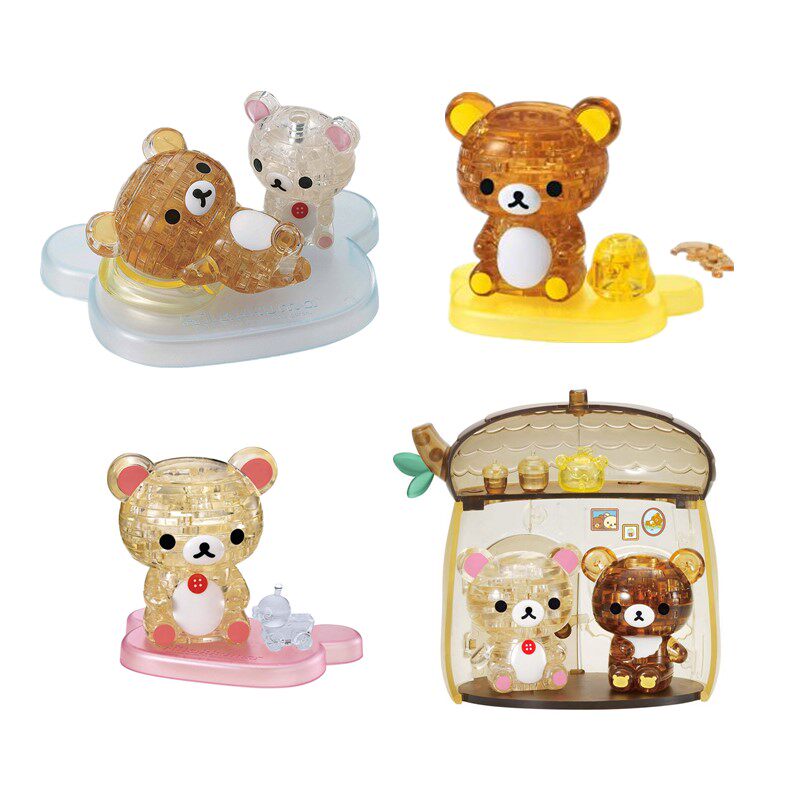 Original Japanese Beverly Crystal Puzzle Plastic Transparent 3D Three-dimensional Rilakkuma Sister Lazy Rilakkuma