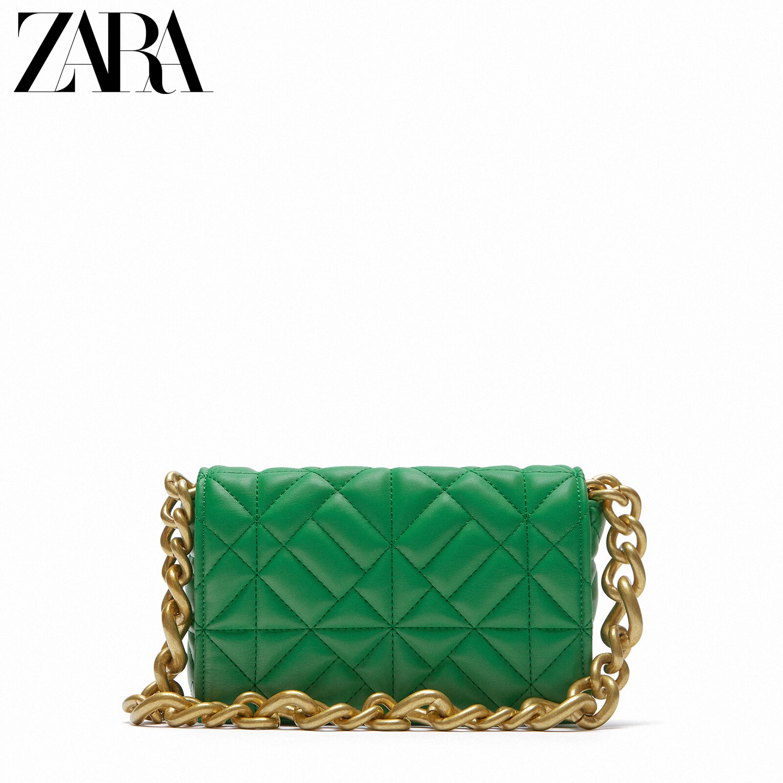 GreenZARA Female bag summer 2021 new pattern fashion Versatile chain Quilting The single shoulder bag Axillary bag