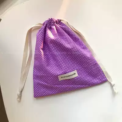 AL homemade purple wave spot Travel storage bag home makeup women's bag ins Korean drawstring cloth bag New Product