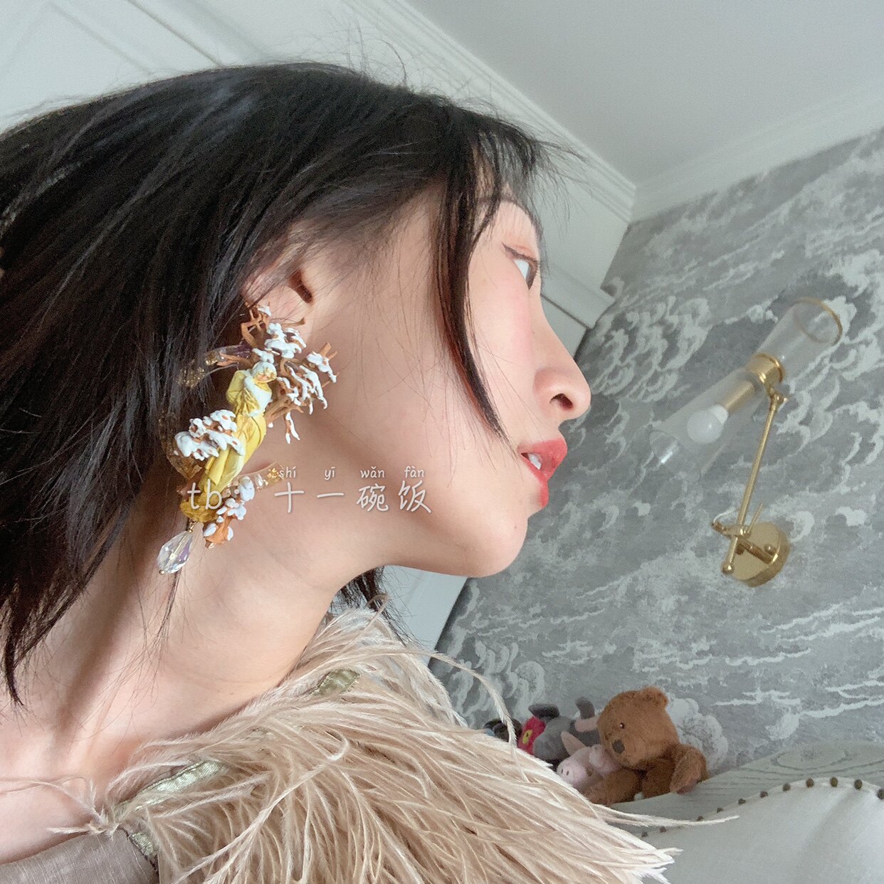 Eleven bowls of rice original hand-made earrings live hyperlink