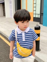 Male Bao Xia polo shirt baby blue red black and white yellow green pink T-shirt male children short spring dress new sleeve Foreign Air standing