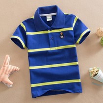 Male Bao Xia polo shirt baby blue red black and white yellow green pink T-shirt male children short spring dress new sleeve Foreign Air standing