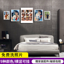 Creative photo wall photo frame small wall decoration pendant photo wall living room ornaments free hole hanging wall baby wash photo