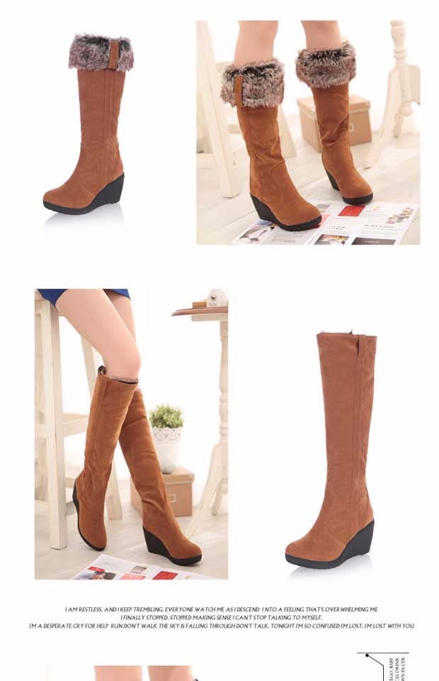 Giày tuyết nữ mùa đông nêm cao gót cao gót nữ cao hơn giày cao cổ giày boot nữ đẹp