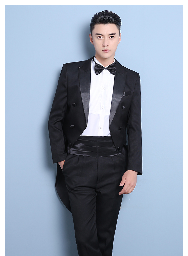 Tuxedo nam chú rể váy cưới phù hợp với nhạc trưởng trang phục sân khấu nghi lễ ma thuật máy chủ lưu trữ áo vest nam