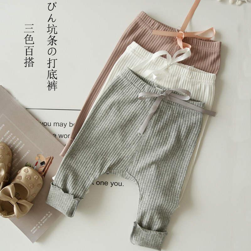 Baby autumn clothes female baby leggings 0123 years old boy pit strip elastic large PP pants infant trousers spring and autumn