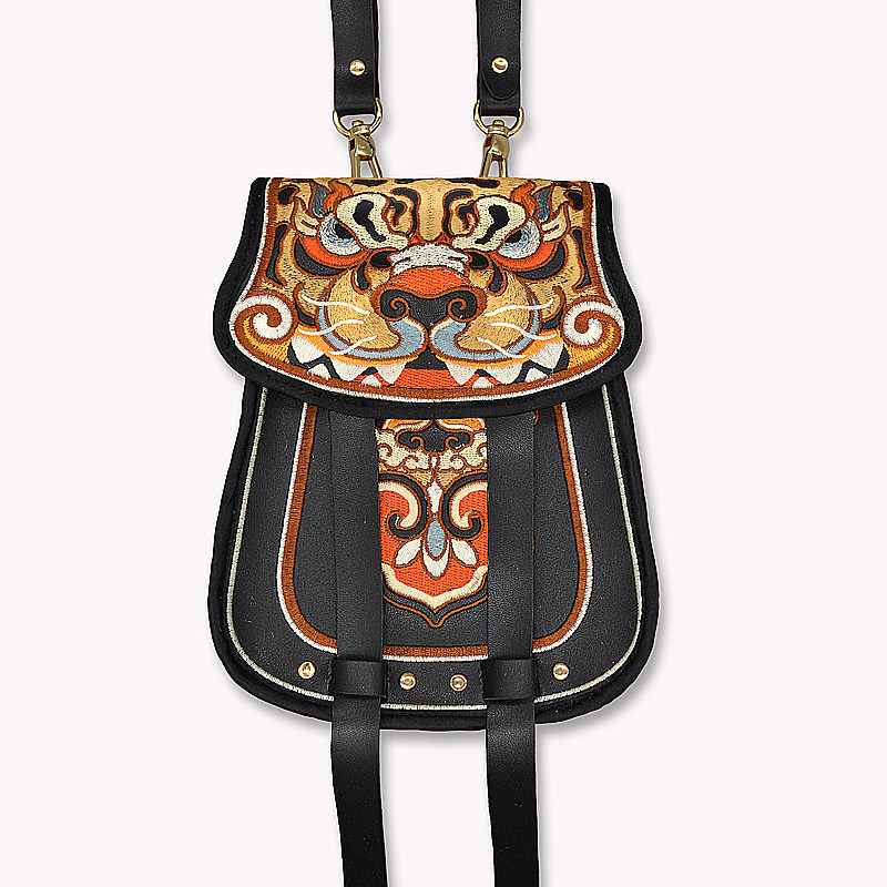Inexplicate bazaar Ming-made embroidery tiger head Sac Hanfu Clothing Flying Fish Suit with Bag Ancient Wind Accessories Mobile Phone Bag Men's Purse-Taobao