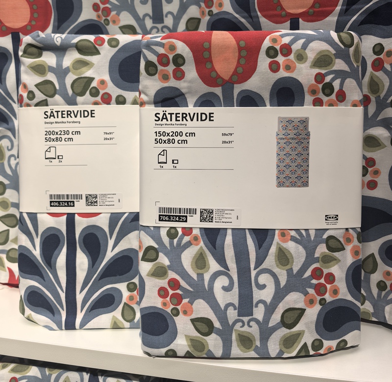 Ikea Satvid Quilt Cover and Pillowcase, Cotton and Lyocell, Swedish Brand, Moisture-Absorbing and Breathable Bed Sheet, Must Be Purchased Separately