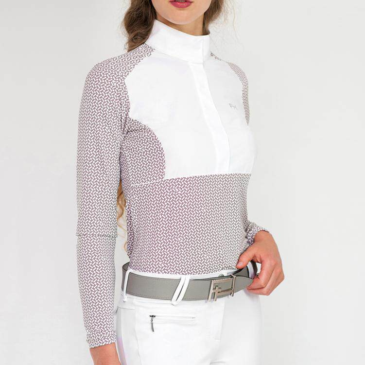 Italian Forhorses ladies Long sleeves T-shirt FH equestrian shirts riding blouses green blue plum flower