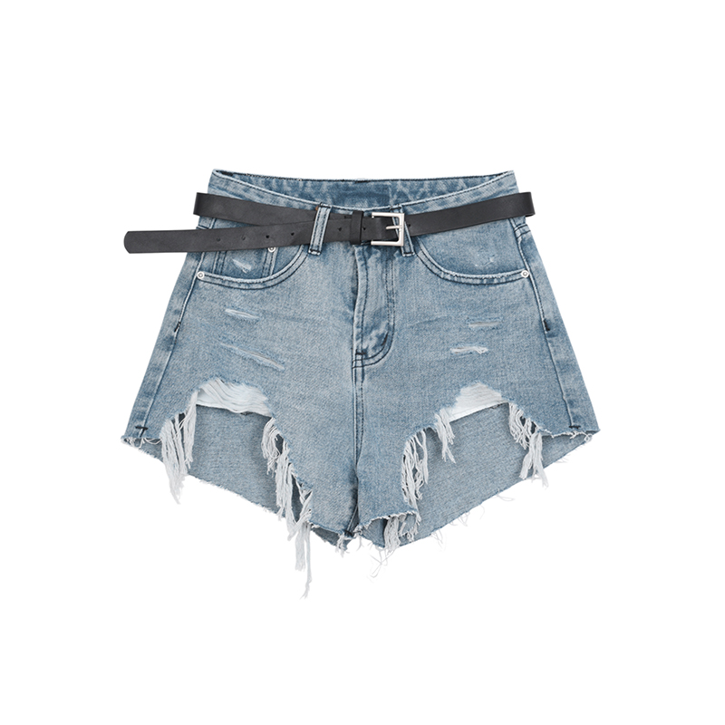 VEGA CHANG denim shorts Women summer 2021 New loose slim Joker high waist casual wide leg hot pants