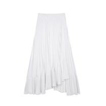 VEGA CHANG irregular skirt women 2021 autumn new niche design academy style high waist pleated skirt