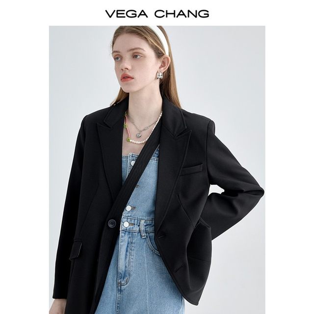 VEGACHANG Small Suit Women's 2024 Spring and Autumn New French Niche Loose Slim Jacket Women's Slim Jacket