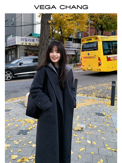 【魔法披风】VEGA CHANG羊毛混纺外套女2025新款冬双面呢外套