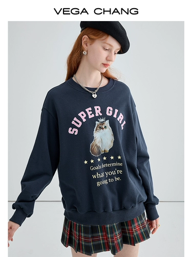 VEGA CHANG Толстовка, осенняя дизайнерская куртка, в американском стиле, тренд сезона, оверсайз