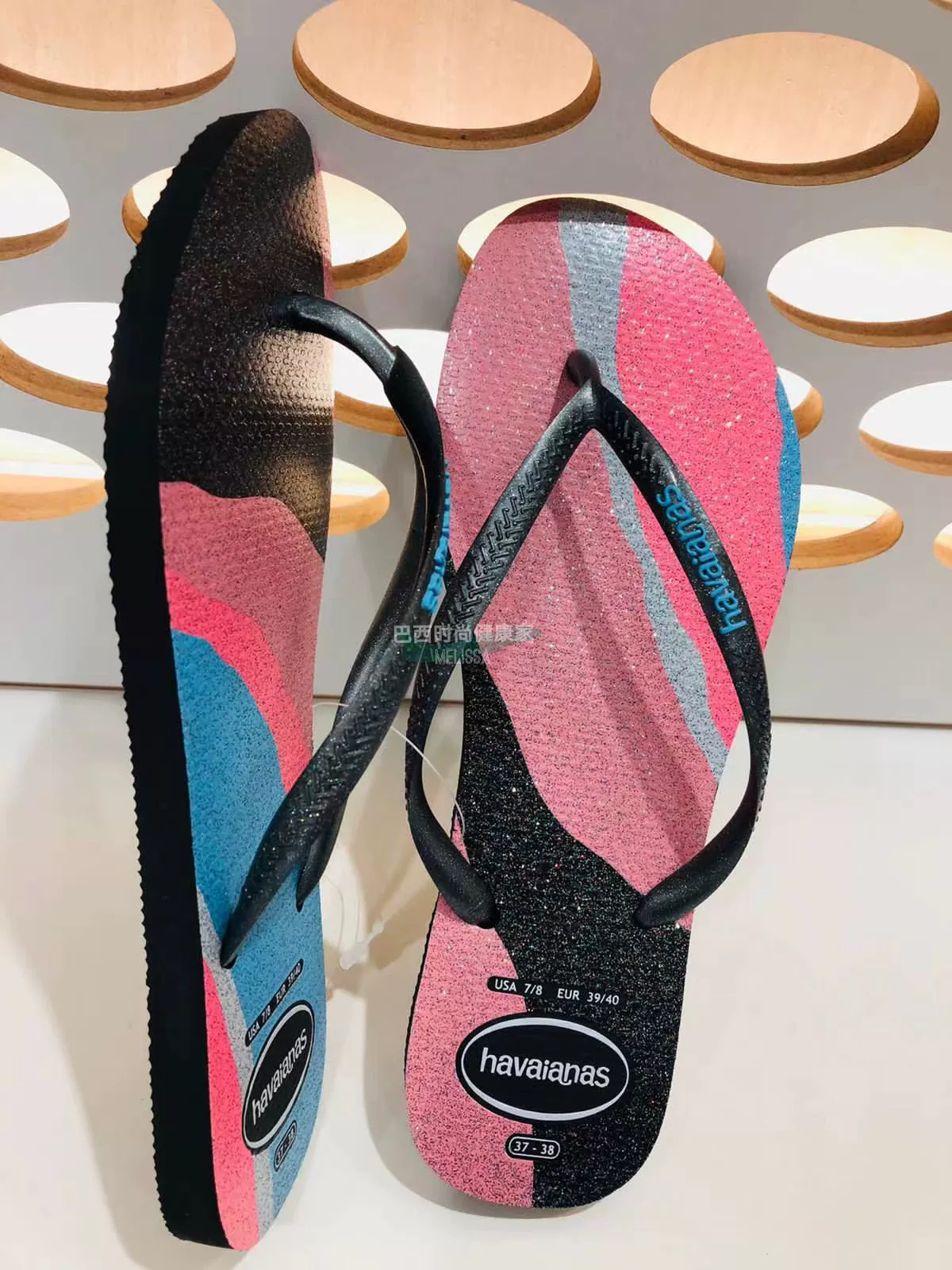 Специальное предложение Спот Бразилия счетчик подлинные Havaianas Havana алмаз блестящая тонкая лента женские шлепанцы