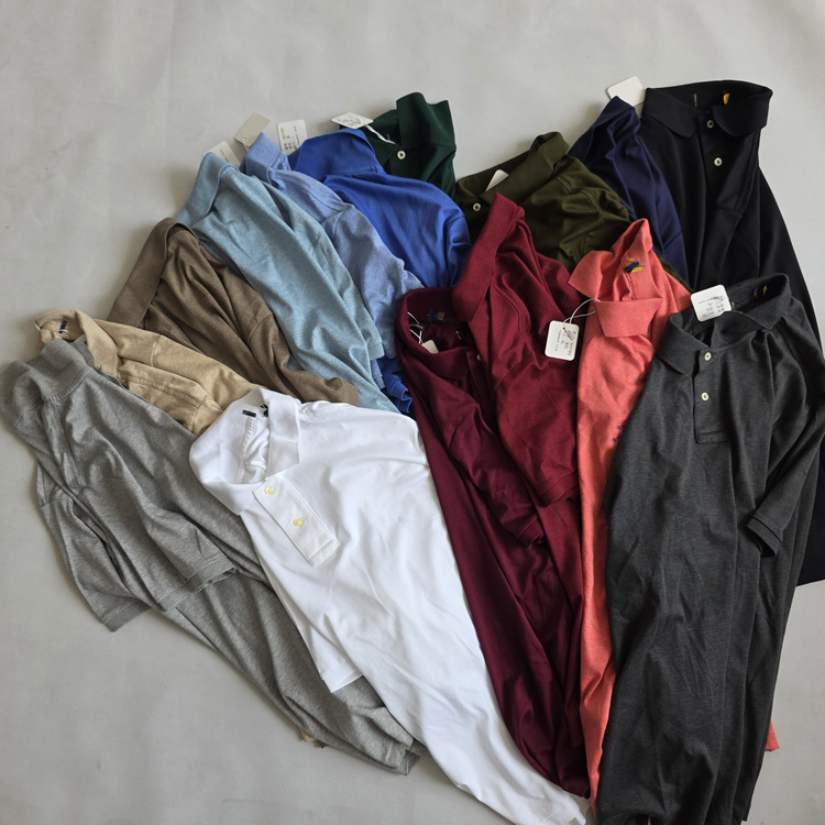 360789 Multi-Color Couple Style American Single Polo Sri Lankan-Made Mercerized Cotton Solid Color Pony Short-Sleeve Polo Shirt