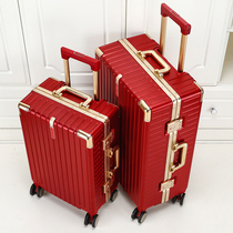 Red Marriage Bride Downership Suite Baggage Certified Pressure Box Woman Travel Box