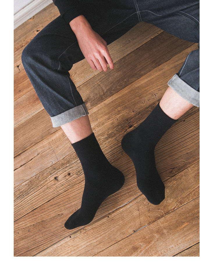 Vớ nam Vớ cotton nam Khăn bông mùa thu Mùa đông Cotton vớ khử mùi mồ hôi thể thao cộng với nhung dày Terry - Vớ bông quần tất đồ lót