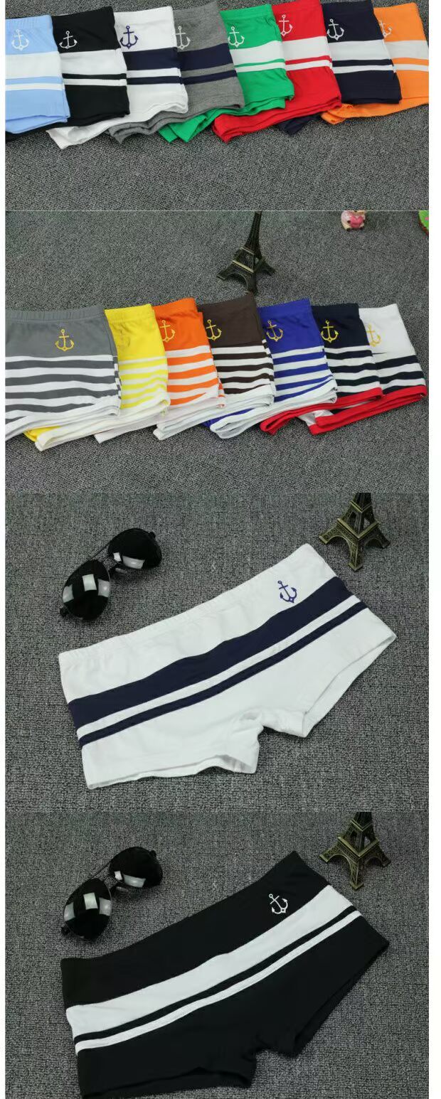 1 gói cotton nam và nữ phong cách hải quân eo thấp thủy thủ neo boyshort đồ lót cặp đôi Lin Bend les đẹp trai tt đồ lót ren quyến rũ