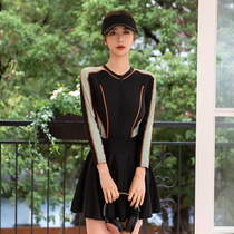 Swimsuit womens one-piece conservative skirt swimsuit large size cover belly slimming hot spring leisure sports 2022 new hot summer