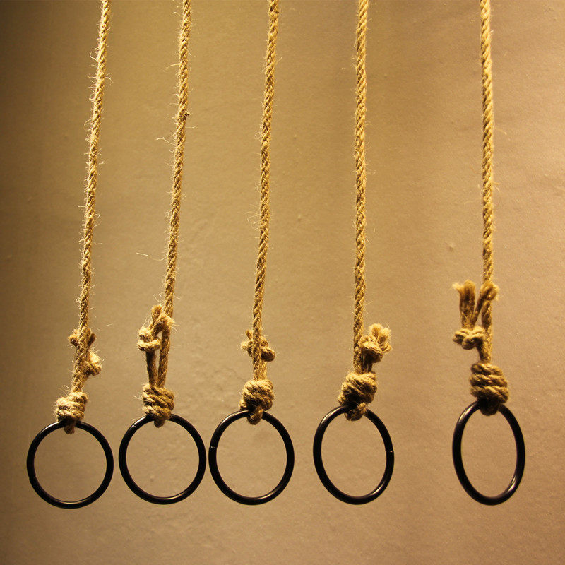 Retro Hemp Rope Rings Clothing Shop Furnishing Show Rack Hanger Upper Wall Hanger Women's Clothing Shop Rings