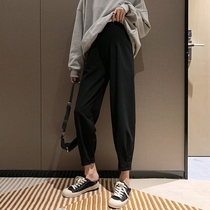 Shown legs ~ pregnant women pants spring dress wide legs father pants outside wear fashion spring and autumn straight tube pants tide mother loose ankle-length pants