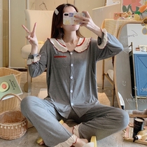 Modal moon suit summer thin postpartum maternal spring and autumn pregnant women nursing pajamas home clothing set size
