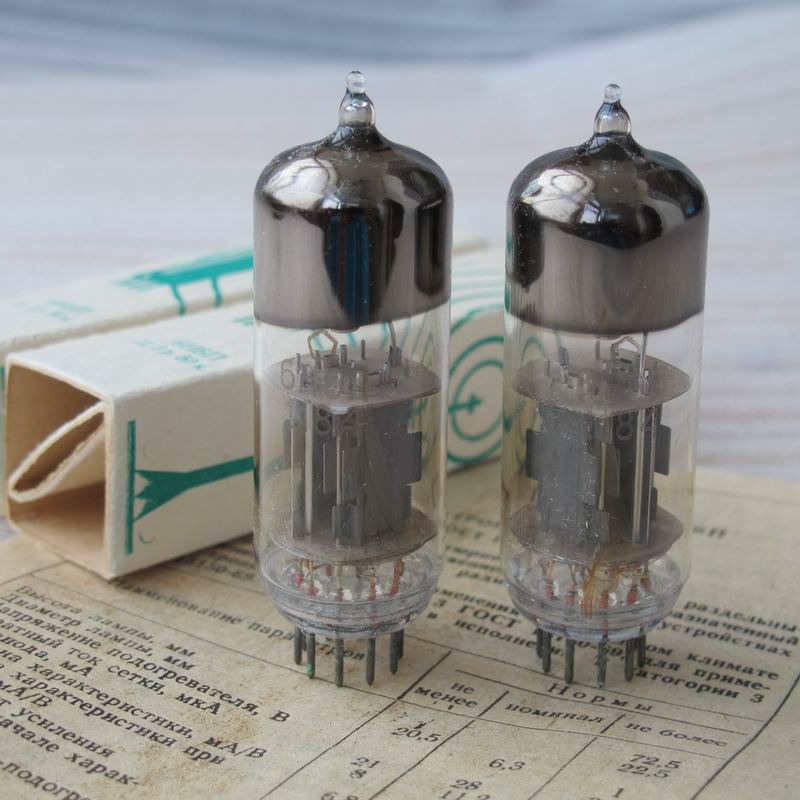 Soviet 6N6 vacuum tube brand new original box OTK relatively rare new Siberian plant cards