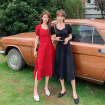 Fat sister large size womens clothing in the summer of 2021 new foreign-style age-reducing cover-up belly thin waist dress