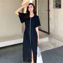 Large size dress summer womens slightly fat sister slim cover Belly Belly