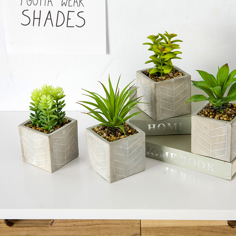 Creative Nordic home decoration Fleshy cactus simulation plant potted ornaments Fake flower green plant indoor decoration