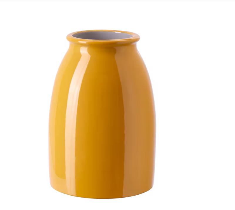 Ikea Kopparbjörk Vase Ceramic Flower Vessel Pure Yellow 21cm