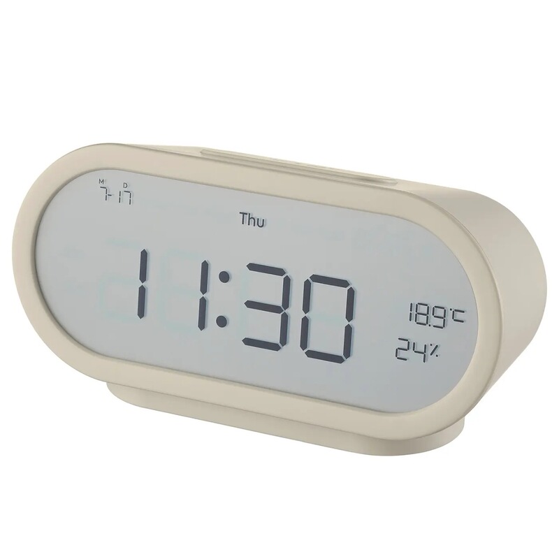 Ikea Leksler Alarm Clock with Thermometer 17*8* 6cm Beige