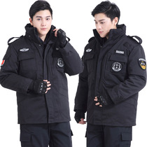 Security suit Winter cotton coat Black training suit thickened coat Mens mesh special training quilted jacket Training suit cotton coat
