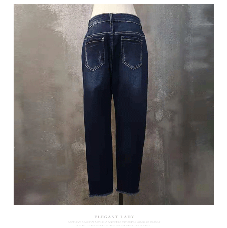 Patina 2018 mùa đông mới của phụ nữ Hàn Quốc quần jeans ống rộng chân mỏng 1649551000 quần tây nữ ống suông đứng