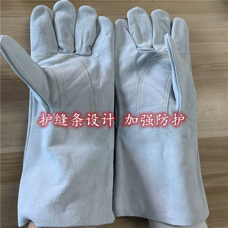 giá bao tay hàn Găng tay hàn của công nhân có khả năng chống súp, chịu nhiệt độ cao và chống cháy, găng tay hàn da bò nguyên chất cực dài, mềm mại và thoải mái. găng tay bảo hộ hàn găng tay thợ hàn