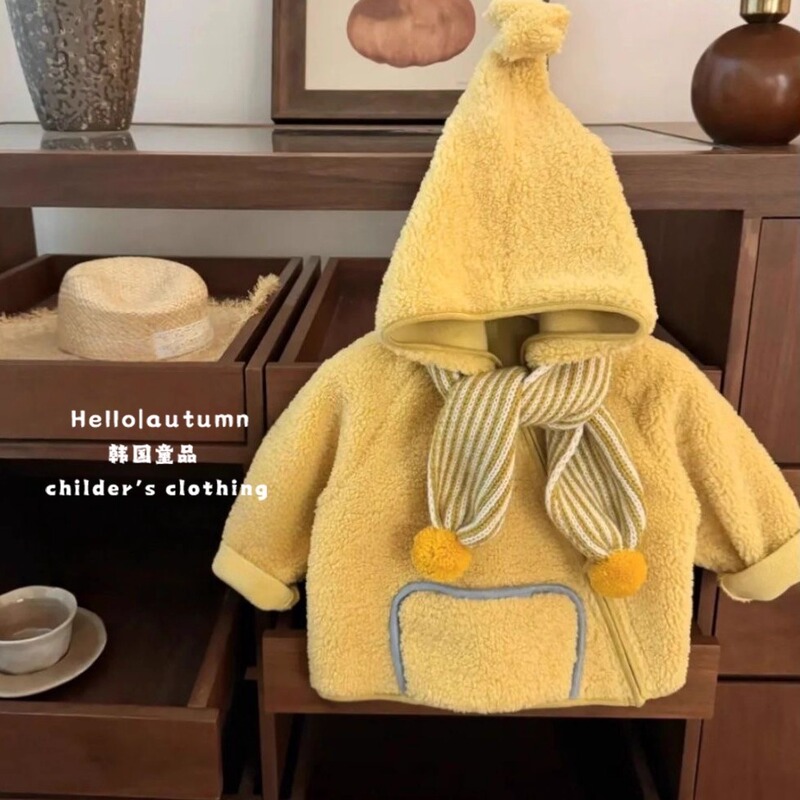 【Korean Version】Original Star Man! Little Blogger Winter Korean Style Unisex Baby Hooded Fleece Elf Jacket 【Korean Version】Original Star Man! Little Blogger Winter Korean Style Unisex Baby Hooded Fleece Elf Jacket