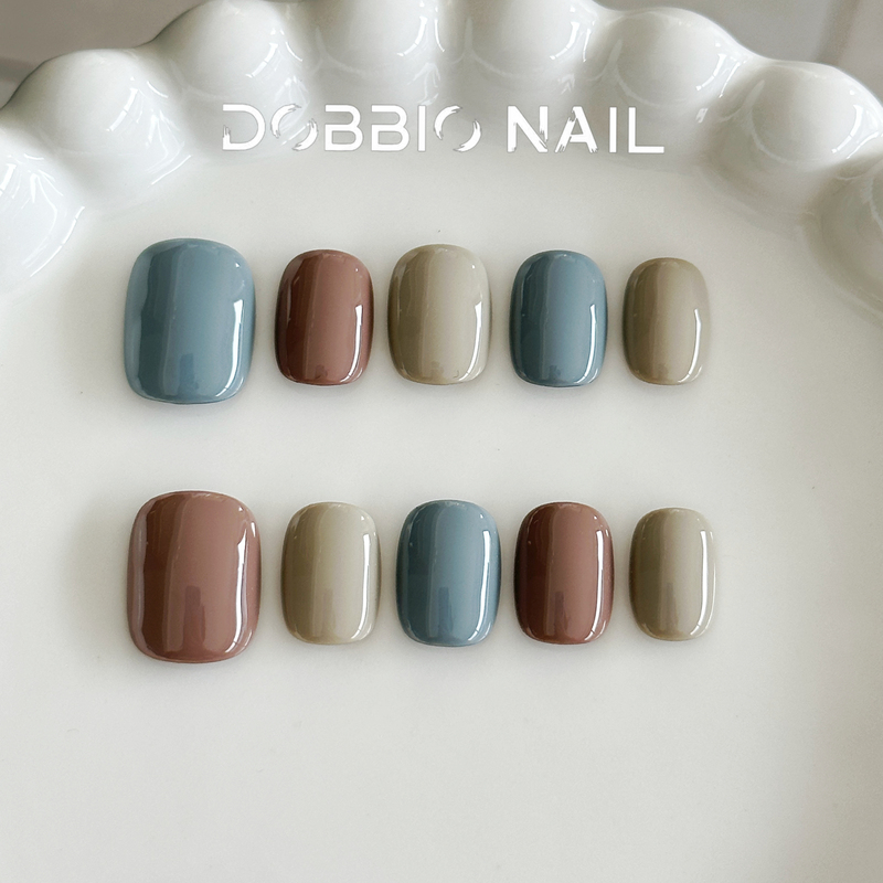 Dobbio【Lemon Milkshake】Korean Style ins Morandi Dopamine Handmade Wearable Nails Solid Color Nail Tips