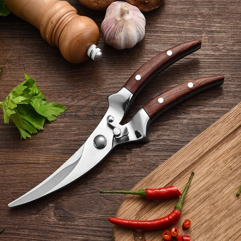 German multifunctional powerful scissors all stainless steel food scissors grilled meat scissors kitchen with scissors fish bone chicken bone scissors