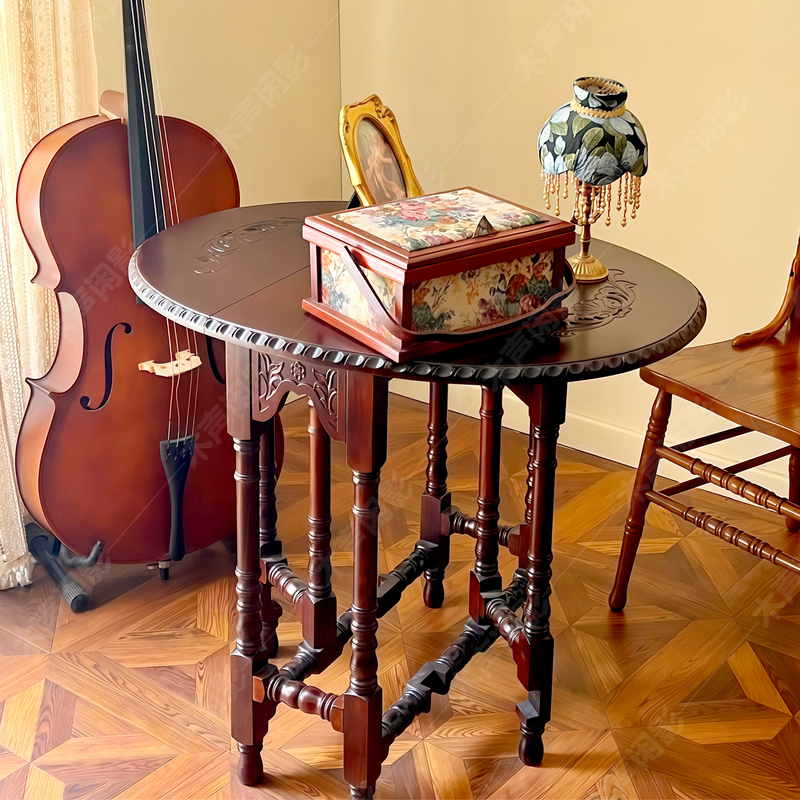 French Retro Style Guesthouse Photography Folding Table Internet-Famous Vintage Butterfly Table Small Apartment Coffee Table Balcony Tea Table French Retro Style Guesthouse Photography Folding Table Internet-Famous Vintage Butterfly Table Small Apartment Coffee Table Balcony Tea Table