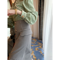 Big Eees French elegant minimalist accent slim straight skirt new medium long bag hip skirt women