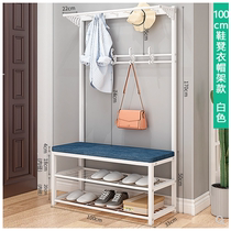 Shoe changing stool hanging clothes hanger integrated Home entrance door clothes hat holder can sit in shoe cabinet soft bag cushion door shoe rack