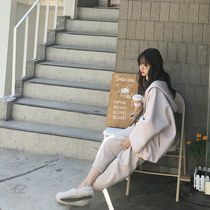 13 Good products autumn and winter Korean version of loose small double face wool coat women 2019 new pink woolen coat