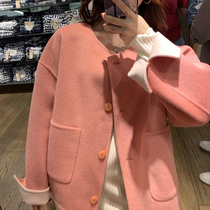 The double face Oh this year is the fire of the short shuang mian ni 13 good little loose wool coat winter