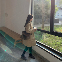 13 Good quality small man Korean blogger feel ~ loose long cotton coat 150 coat womens long coat